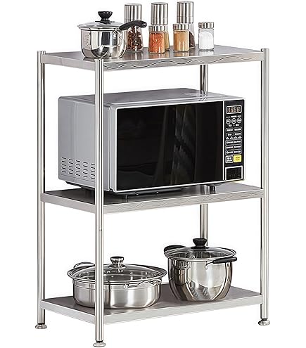 ステンレスラックスチールラック メタルラック幅70*奥行き40*高さ80cm3段 Amazon｜AetherTech ステンレスラック スチールラック メタルラック 幅